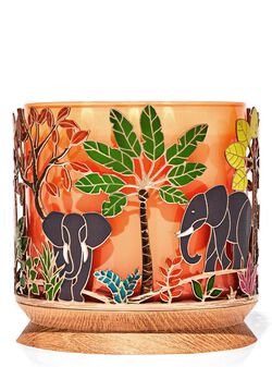 Elephant Scene 3-Wick Candle Holder