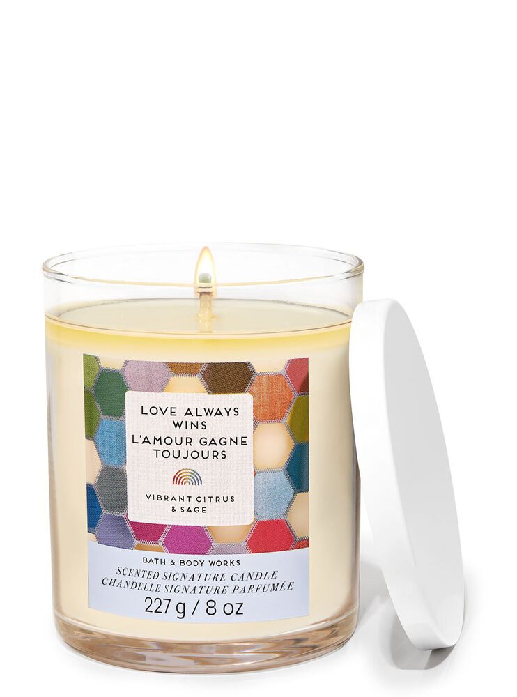 Love Always Wins Signature Single Wick Candle Single Wick Candle