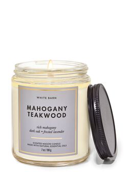 Mahogany Teakwood Mason Single Wick Candle image number null
