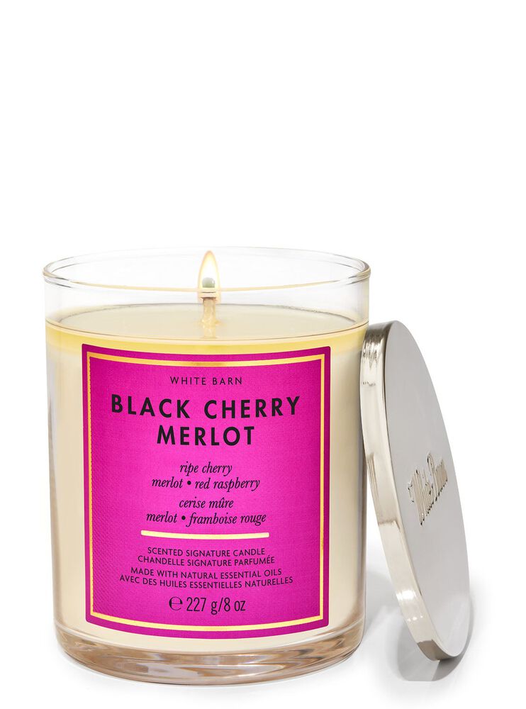 Black Cherry Merlot Single Wick Candle Single Wick Candle