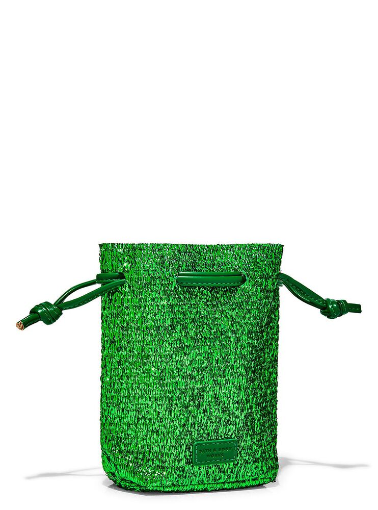 Green Tinsel Cinch Reusable Mini Gift Bag Reusable Mini Gift Bag