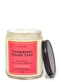 Strawberry Pound Cake Mason Single Wick Candle image number null