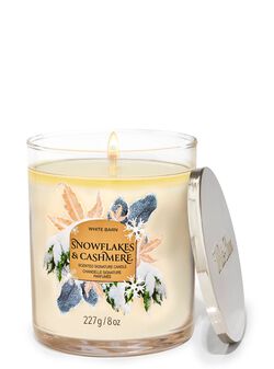 Snowflakes & Cashmere Signature Single Wick Candle