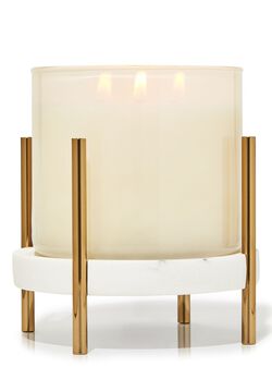 Mixed Material Pedestal 3-Wick Candle Holder